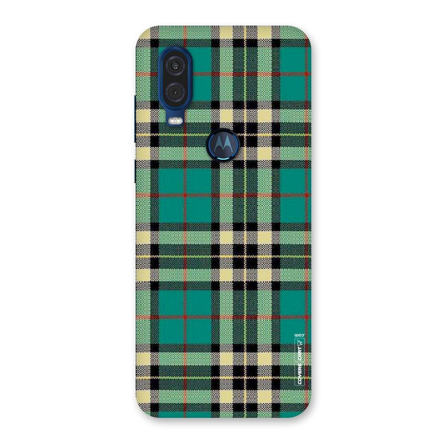 Green Check Back Case for Motorola One Vision