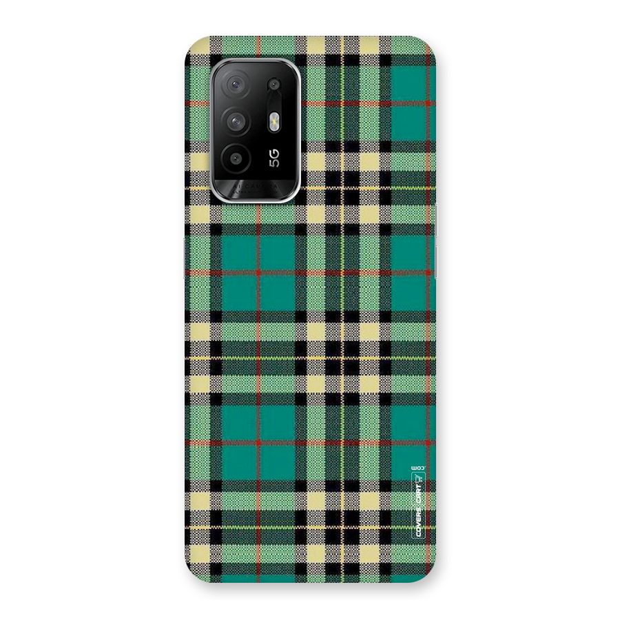 Green Check Back Case for Oppo F19 Pro Plus 5G