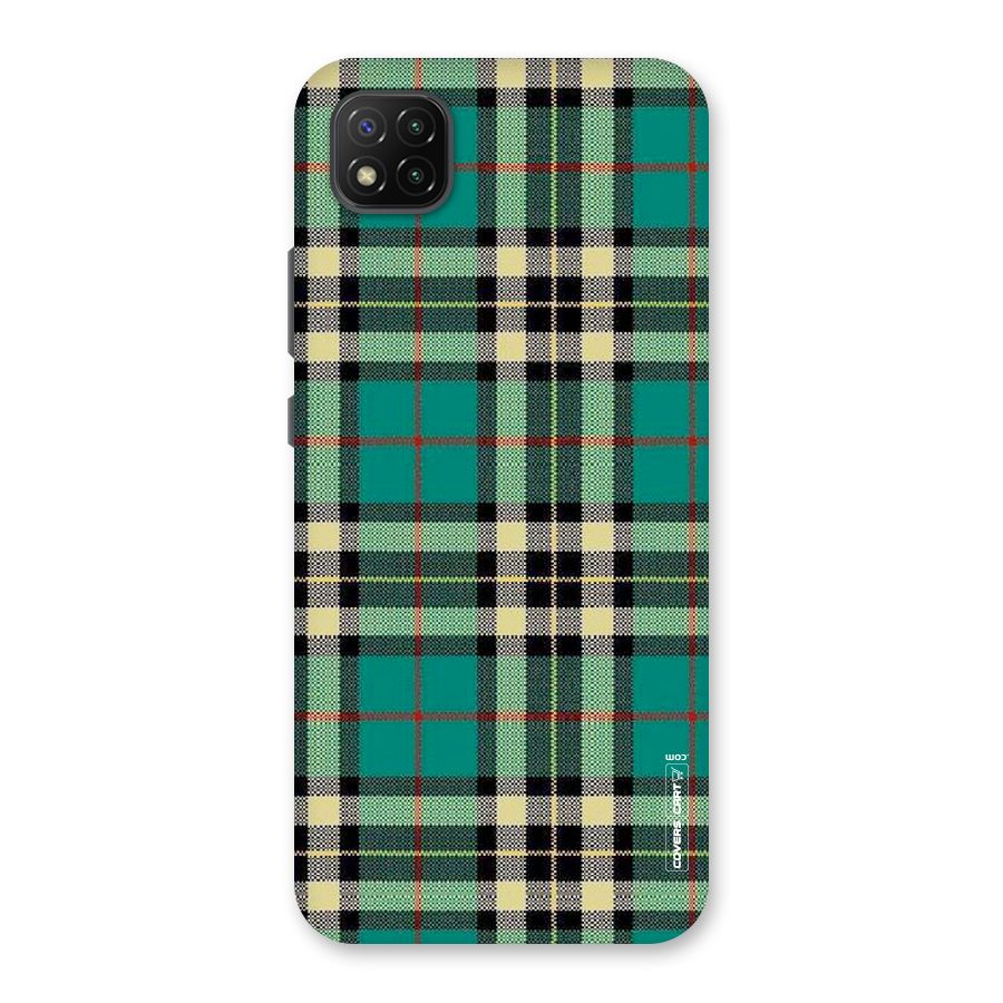 Green Check Back Case for Poco C3