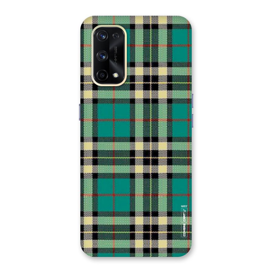 Green Check Glass Back Case for Realme X7 Pro