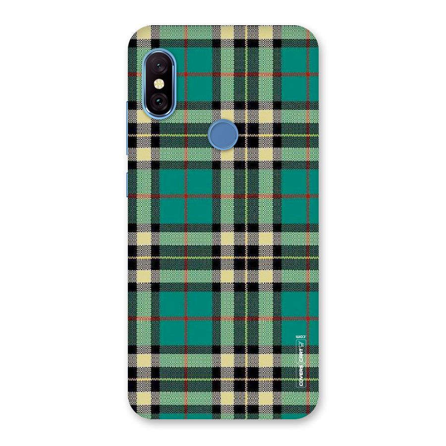 Green Check Back Case for Redmi Note 6 Pro
