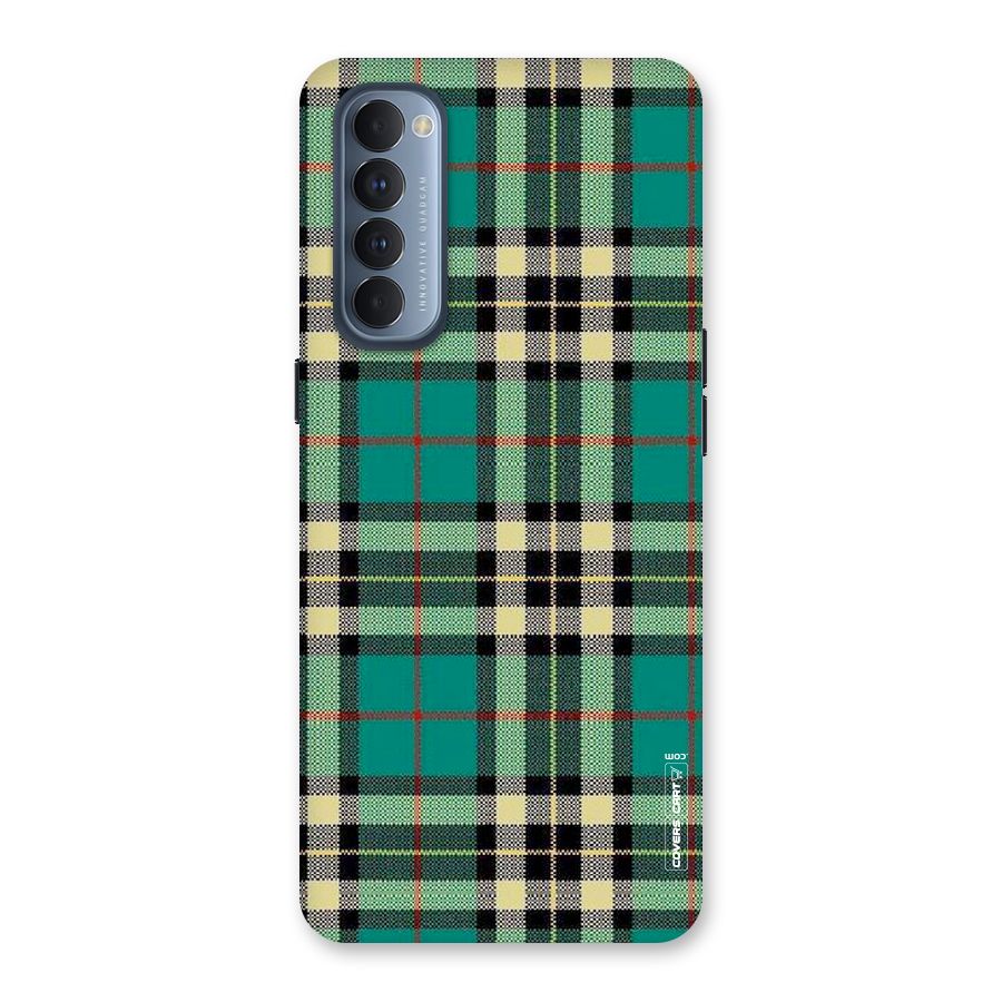 Green Check Back Case for Reno4 Pro