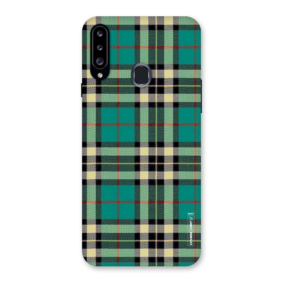 Green Check Back Case for Samsung Galaxy A20s