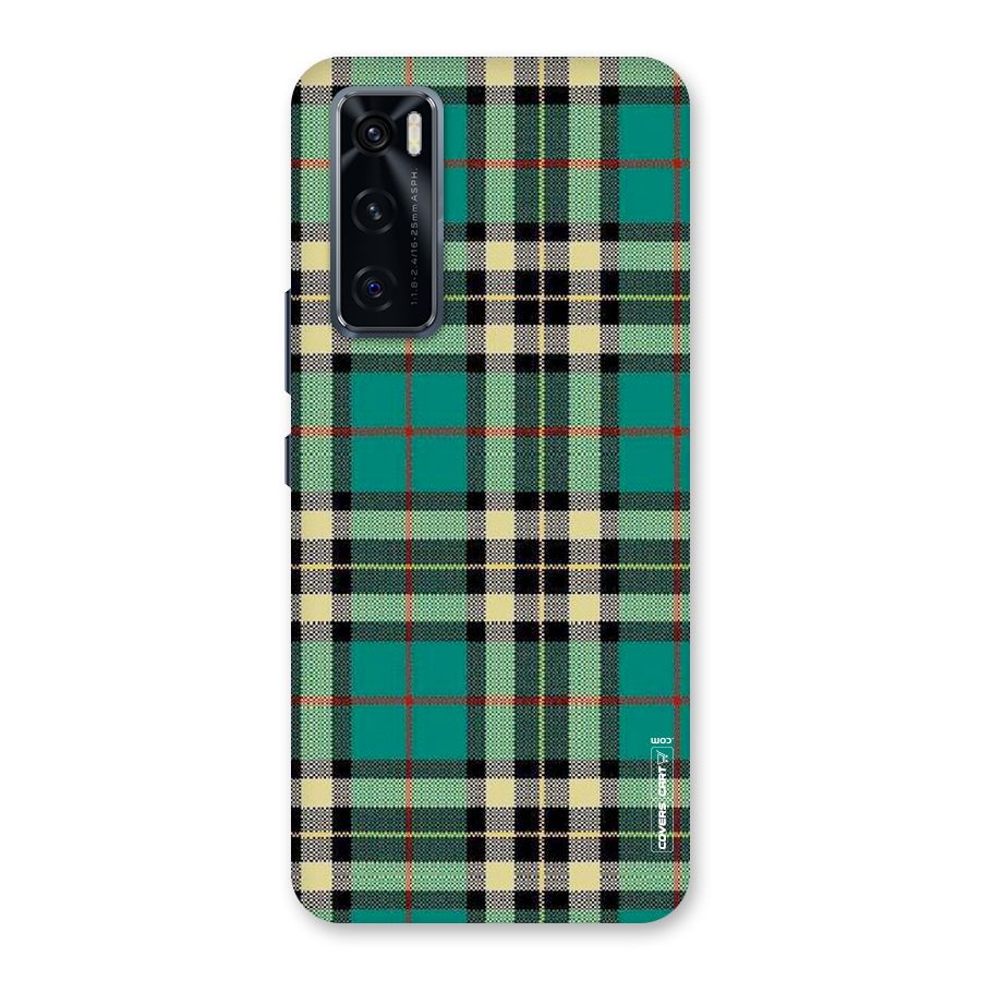 Green Check Back Case for Vivo V20 SE