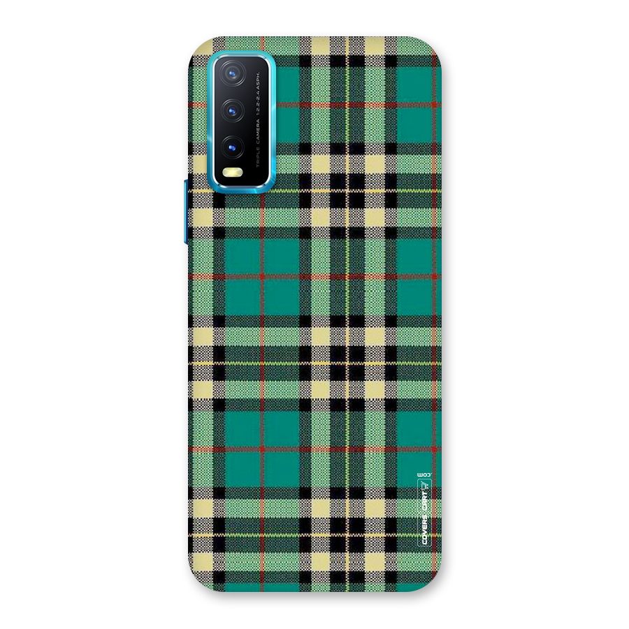 Green Check Back Case for Vivo Y20