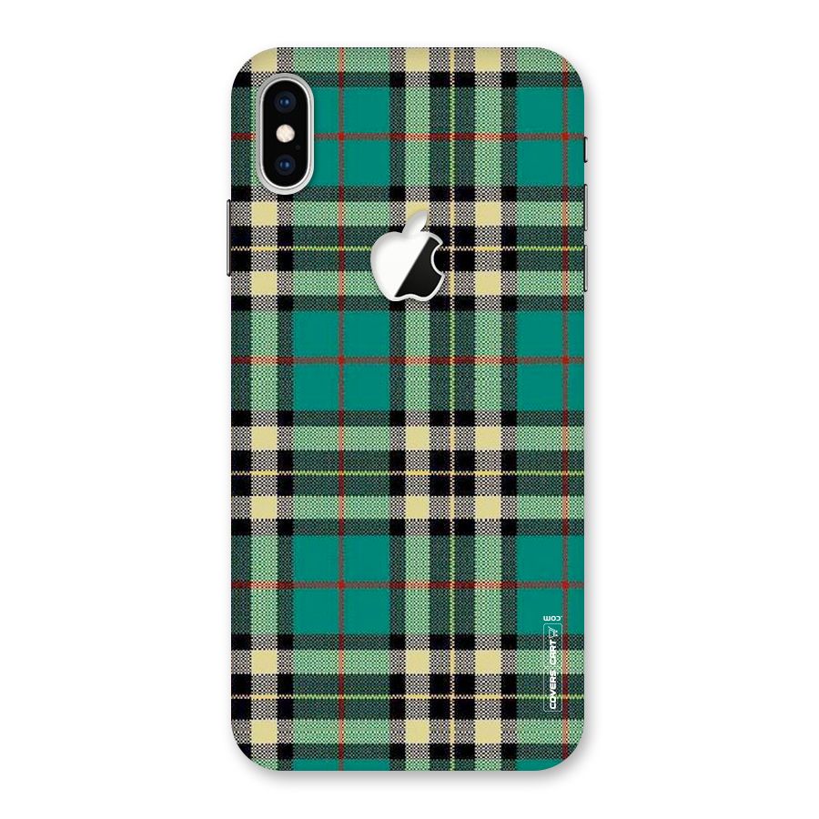 Green Check Back Case for iPhone XS Max Apple Cut