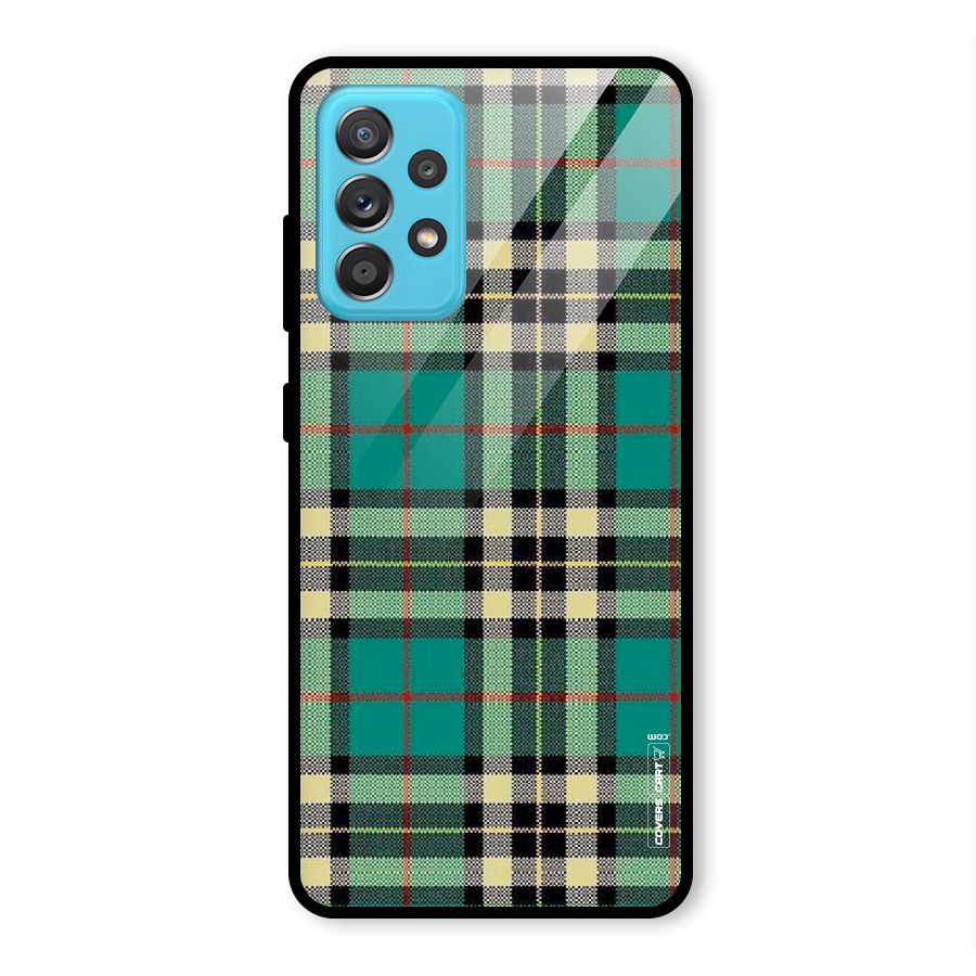 Green Check Glass Back Case for Galaxy A52