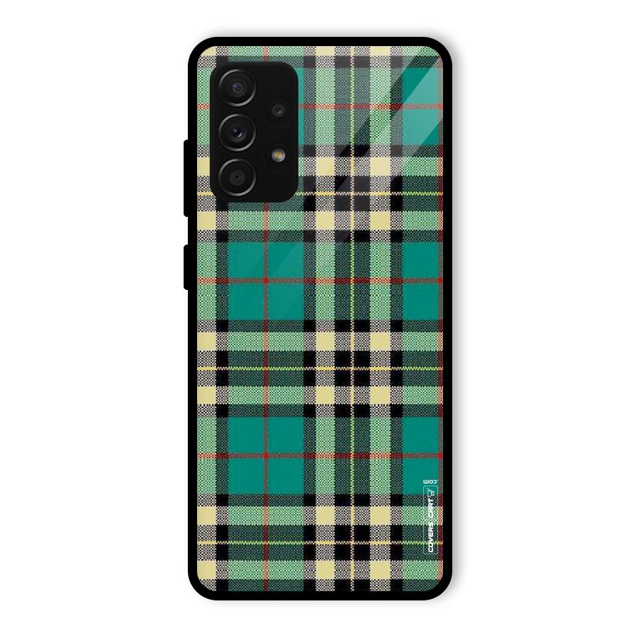 Green Check Glass Back Case for Galaxy A53 5G