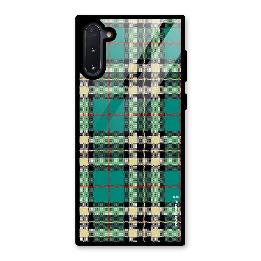 Green Check Glass Back Case for Galaxy Note 10
