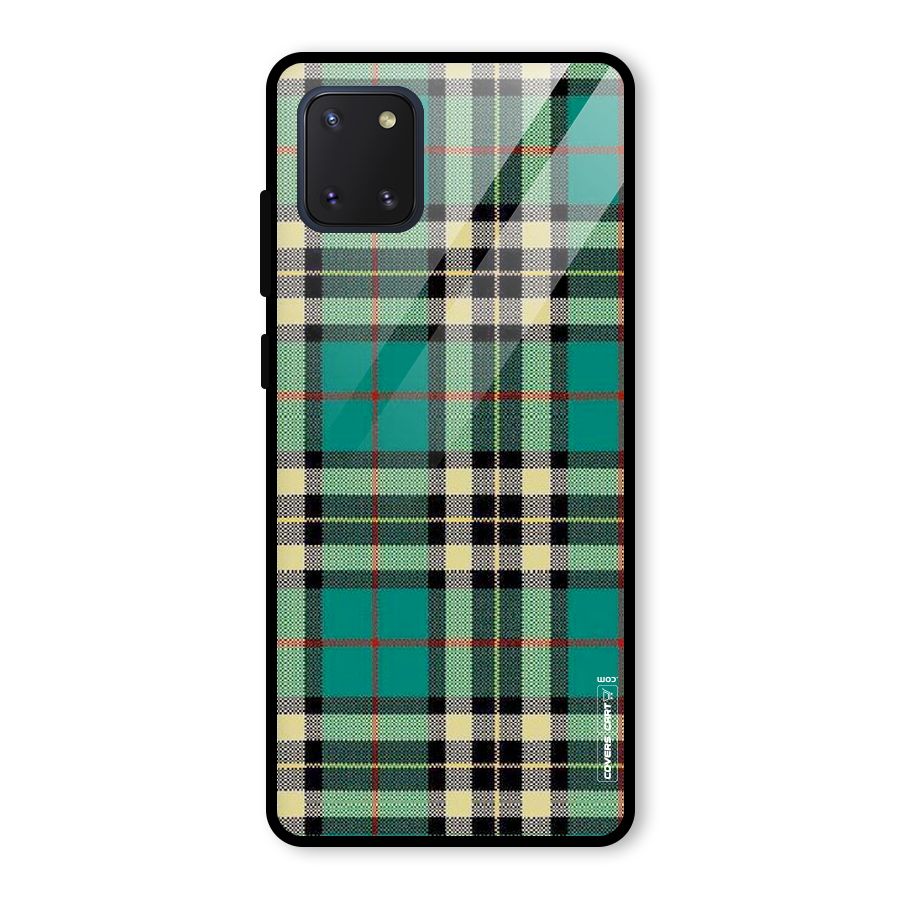 Green Check Glass Back Case for Galaxy Note 10 Lite