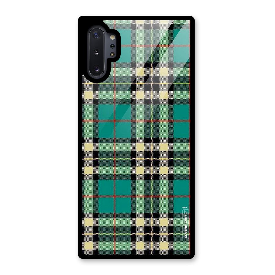 Green Check Glass Back Case for Galaxy Note 10 Plus