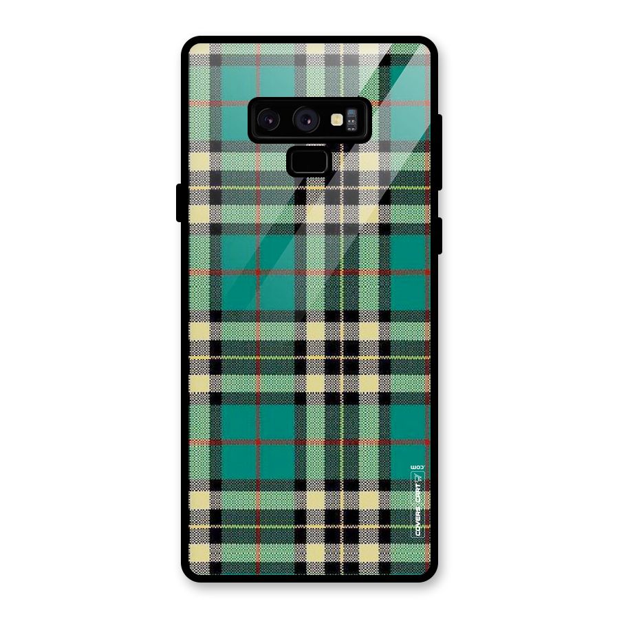Green Check Glass Back Case for Galaxy Note 9