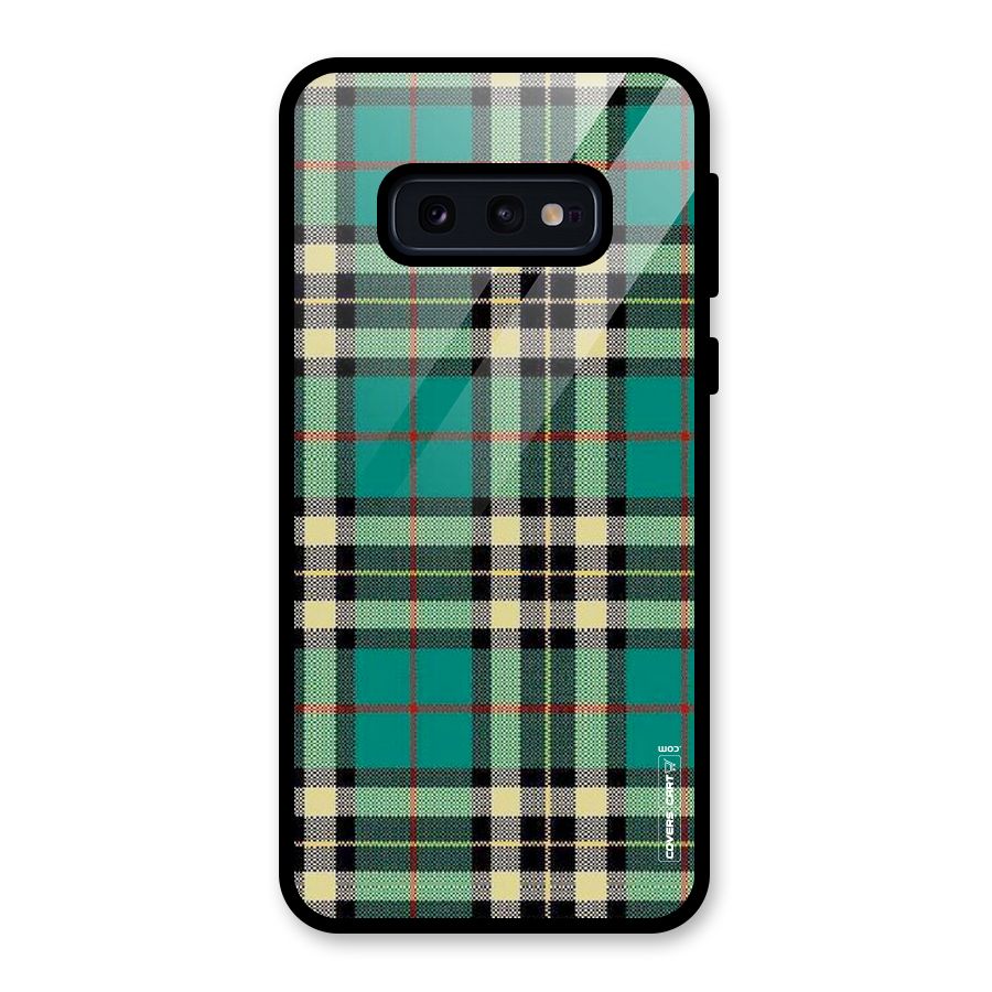 Green Check Glass Back Case for Galaxy S10e