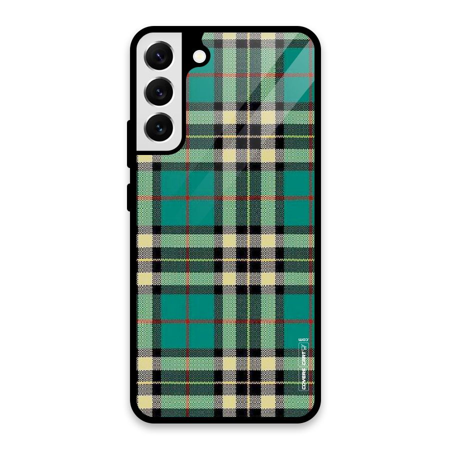 Green Check Glass Back Case for Galaxy S22 Plus 5G