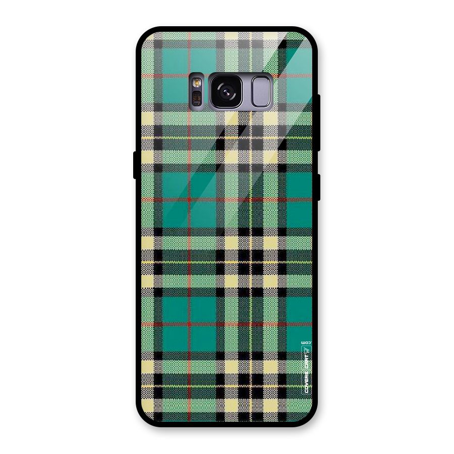 Green Check Glass Back Case for Galaxy S8