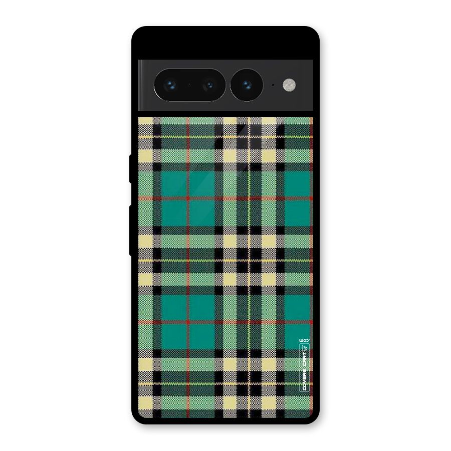 Green Check Glass Back Case for Google Pixel 7 Pro
