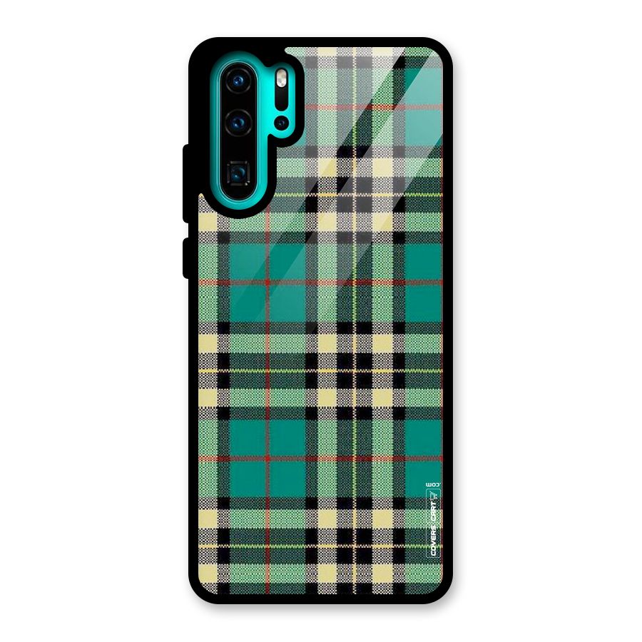 Green Check Glass Back Case for Huawei P30 Pro