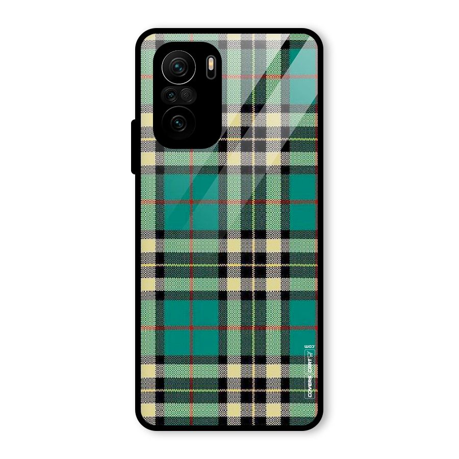 Green Check Glass Back Case for Mi 11X Pro