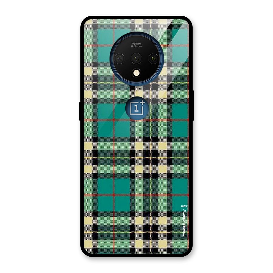 Green Check Glass Back Case for OnePlus 7T