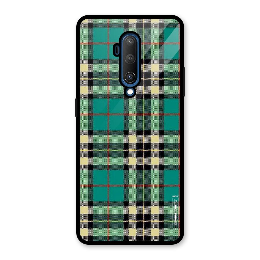 Green Check Glass Back Case for OnePlus 7T Pro