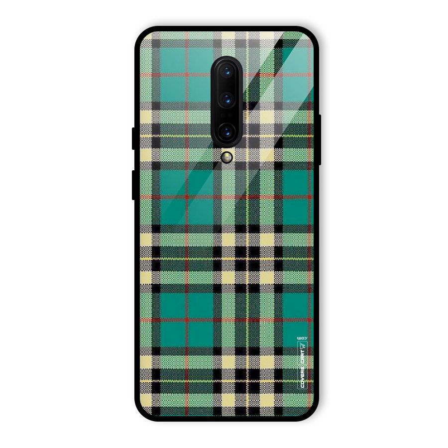 Green Check Glass Back Case for OnePlus 7 Pro