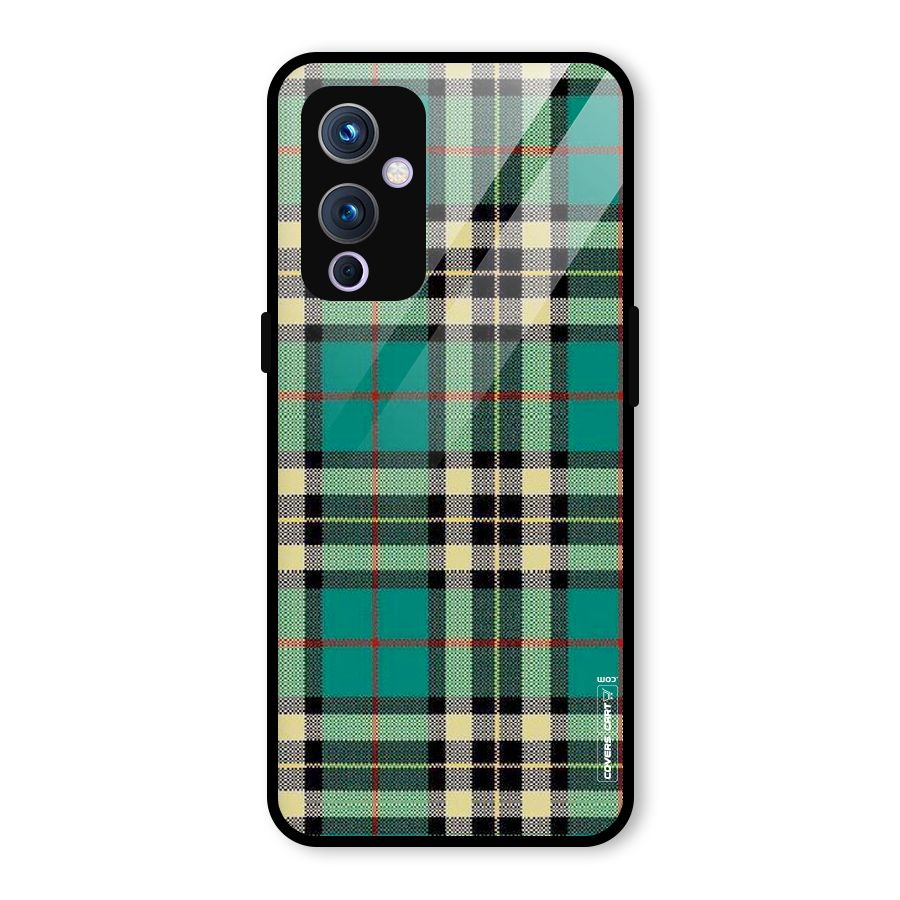 Green Check Glass Back Case for OnePlus 9