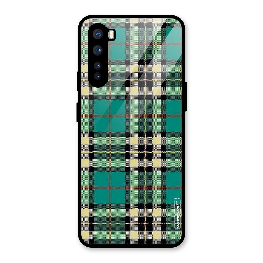 Green Check Glass Back Case for OnePlus Nord
