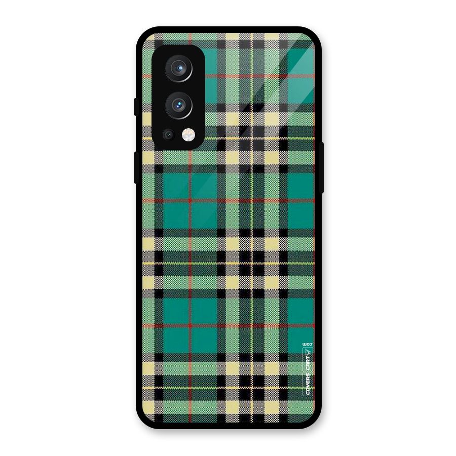 Green Check Glass Back Case for OnePlus Nord 2 5G