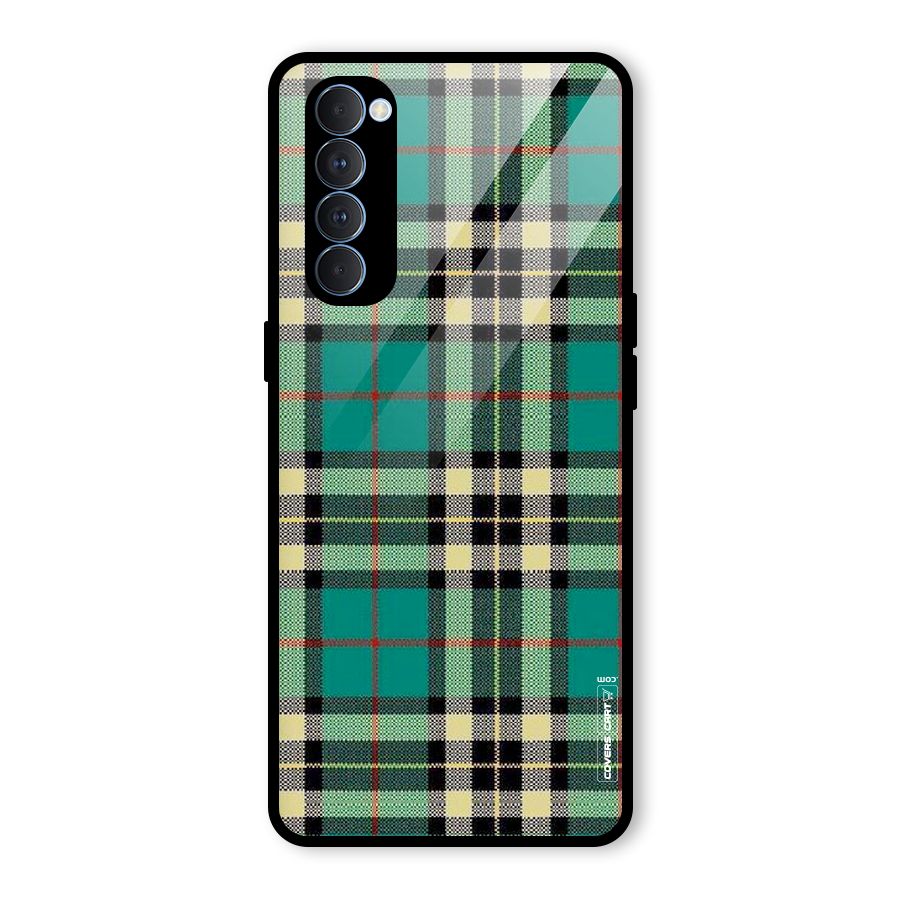 Green Check Glass Back Case for Oppo Reno4 Pro
