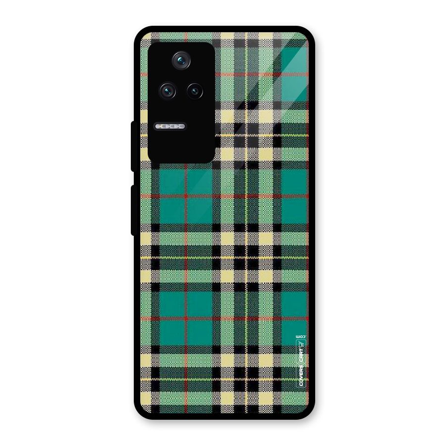 Green Check Glass Back Case for Poco F4 5G