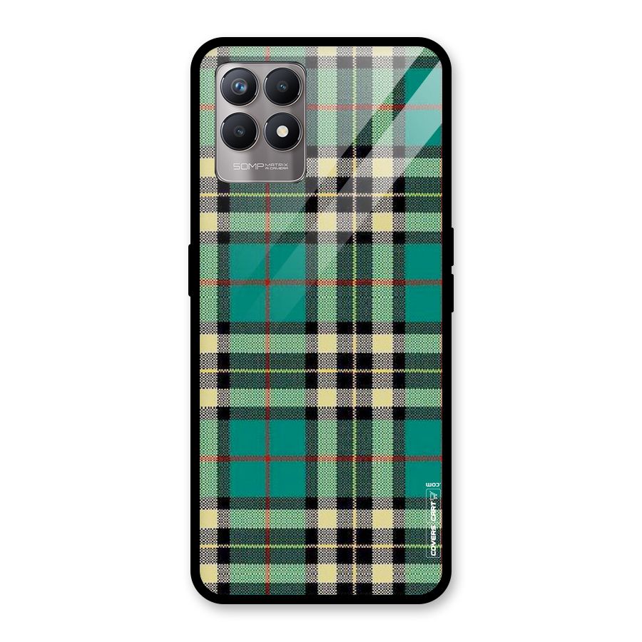 Green Check Glass Back Case for Realme Narzo 50