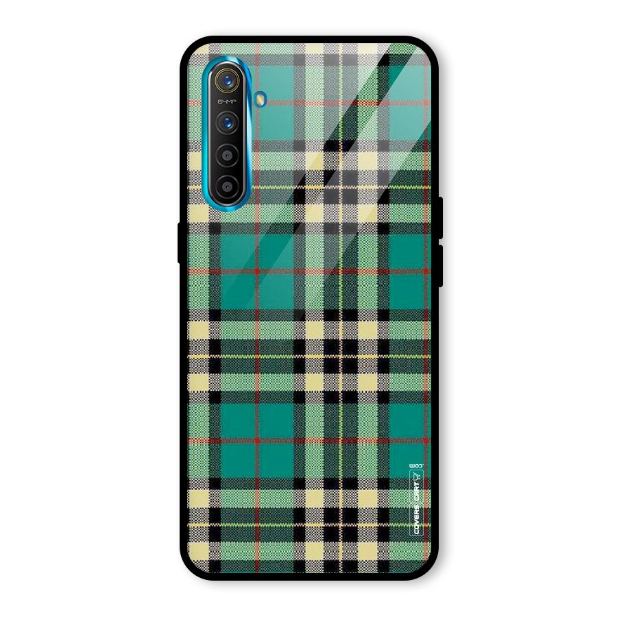 Green Check Glass Back Case for Realme X2