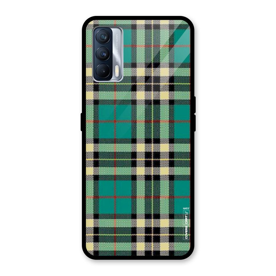 Green Check Glass Back Case for Realme X7