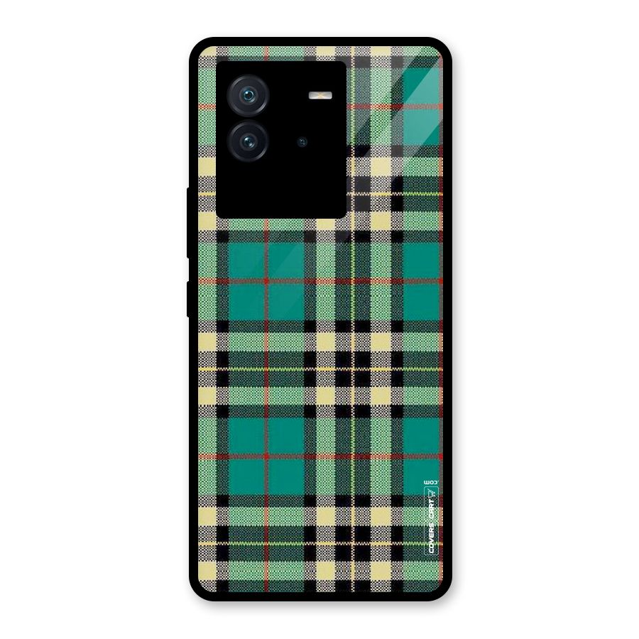 Green Check Glass Back Case for Vivo iQOO Neo 6 5G