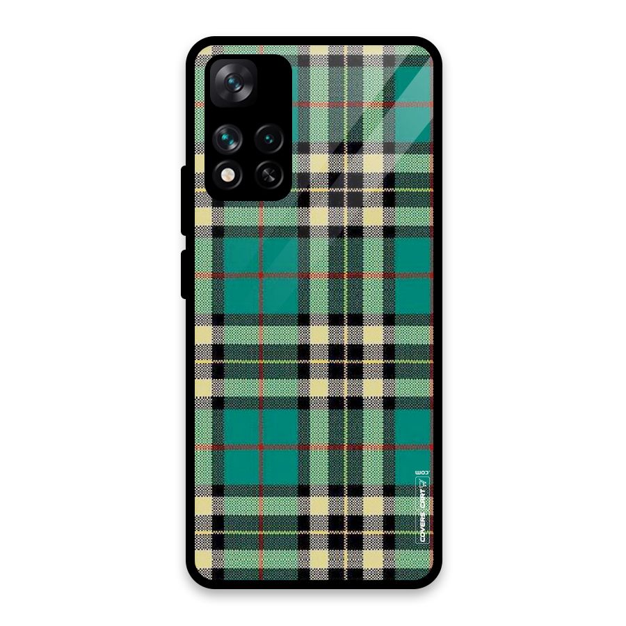 Green Check Glass Back Case for Xiaomi 11i HyperCharge 5G