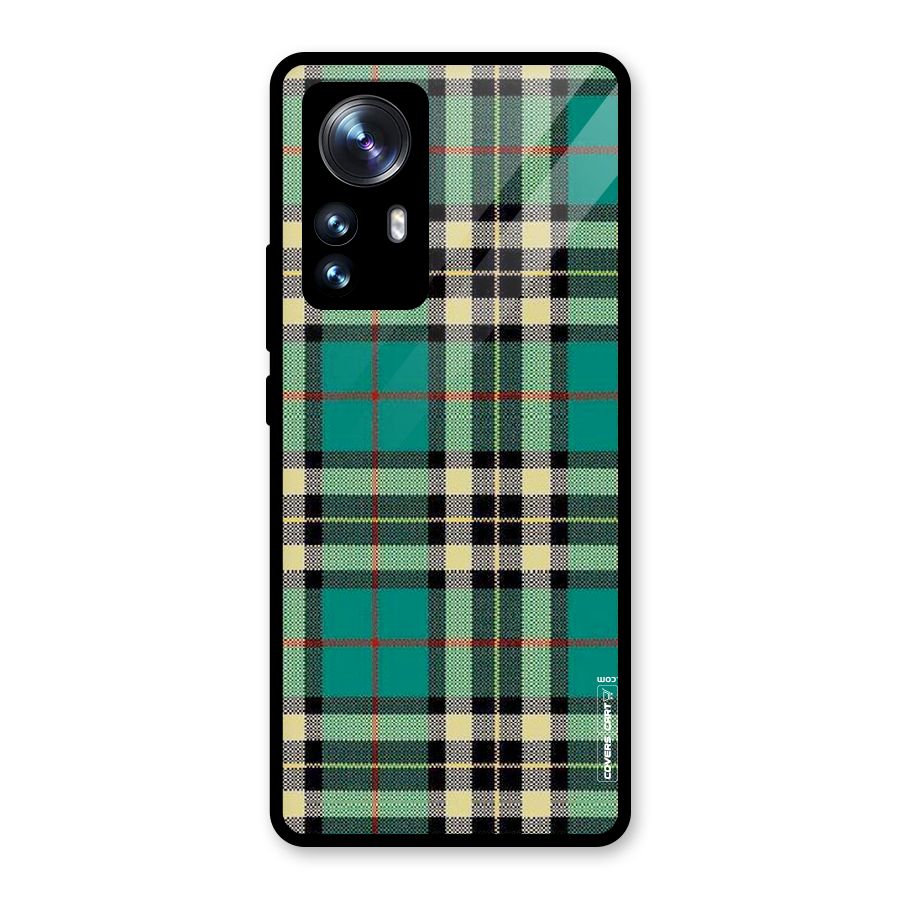 Green Check Glass Back Case for Xiaomi 12 Pro