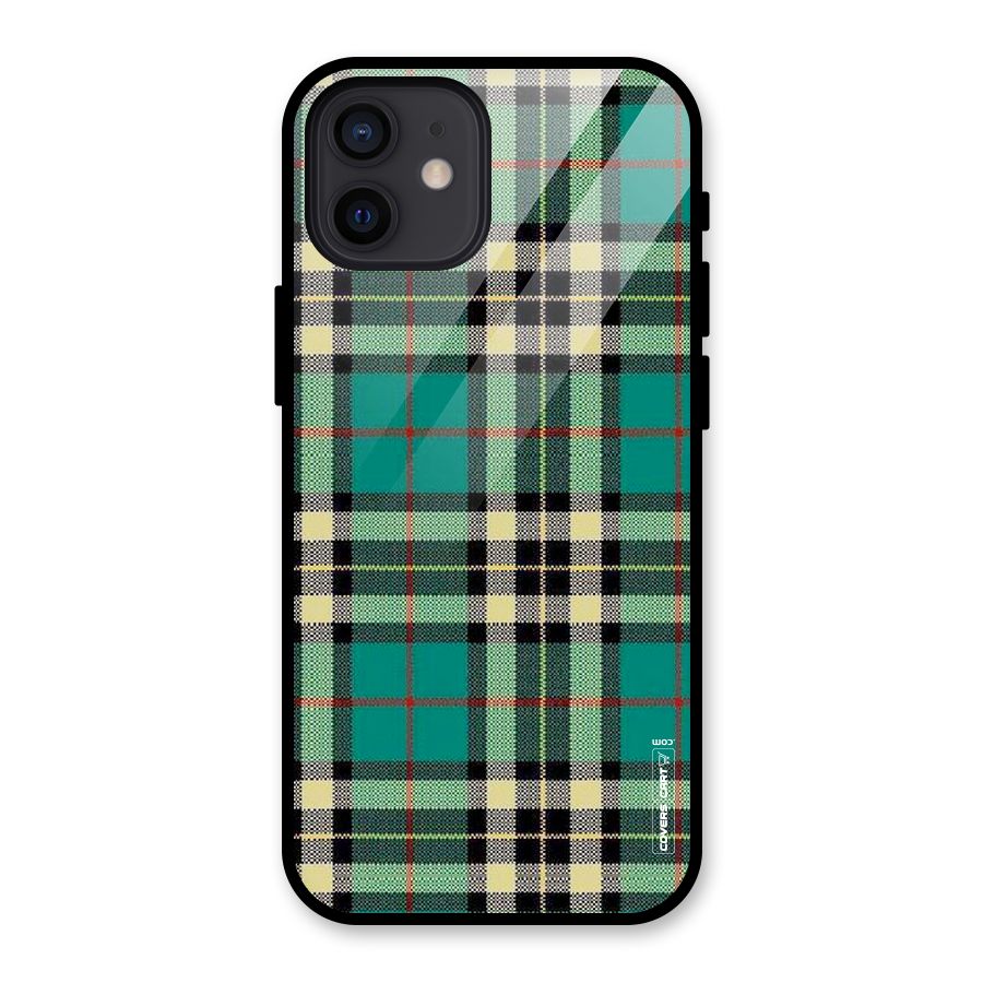 Green Check Glass Back Case for iPhone 12