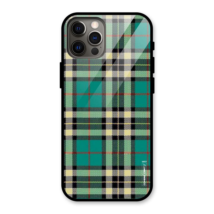 Green Check Glass Back Case for iPhone 12 Pro