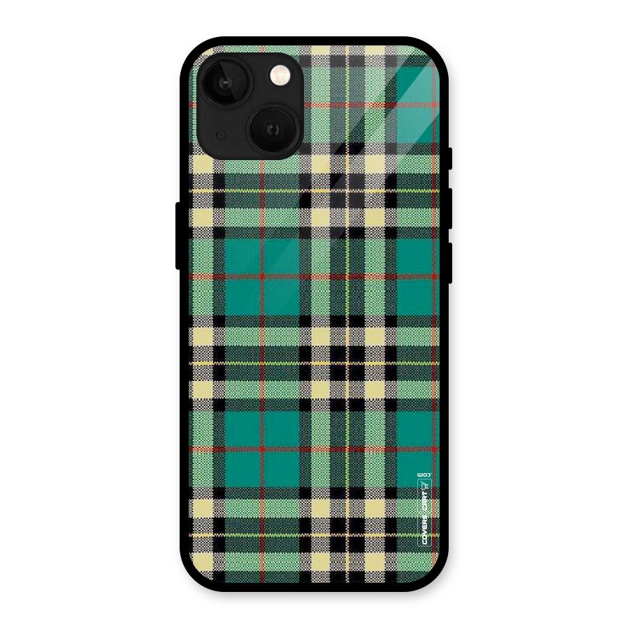 Green Check Glass Back Case for iPhone 13