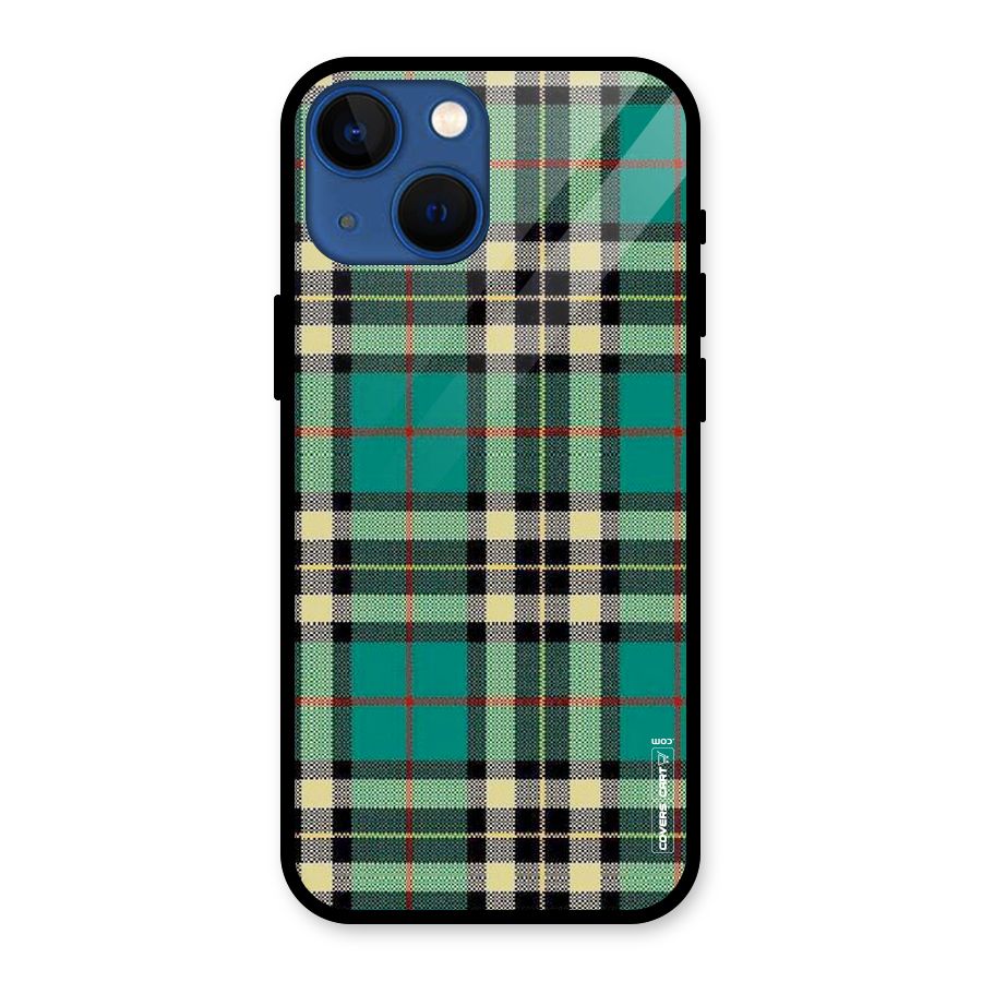 Green Check Glass Back Case for iPhone 13 Mini