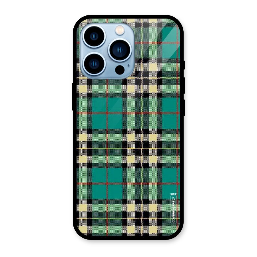 Green Check Glass Back Case for iPhone 13 Pro