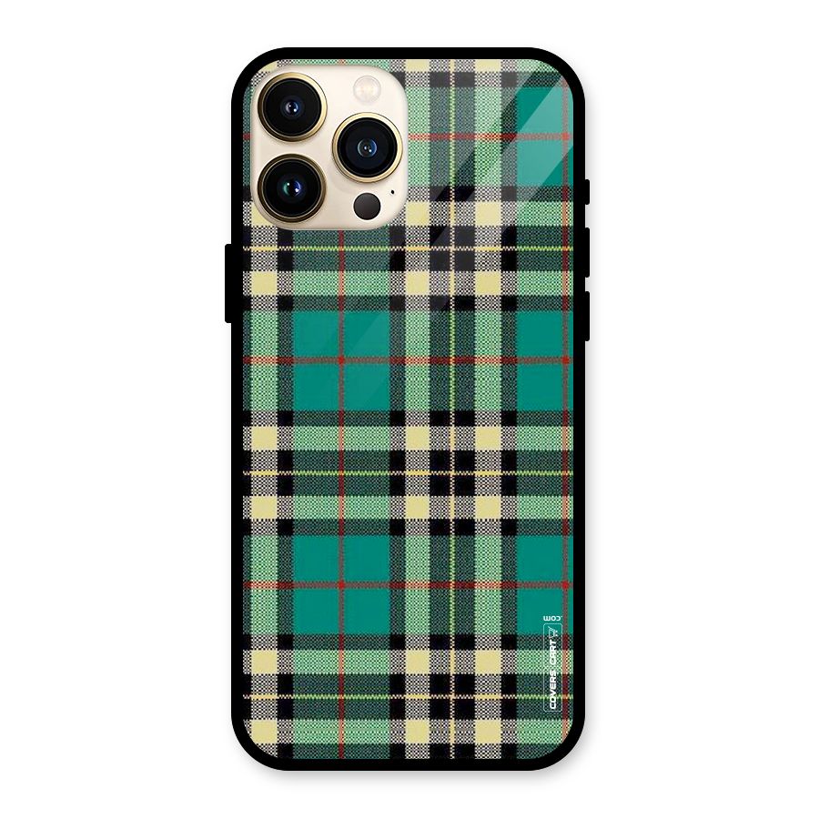 Green Check Glass Back Case for iPhone 13 Pro Max
