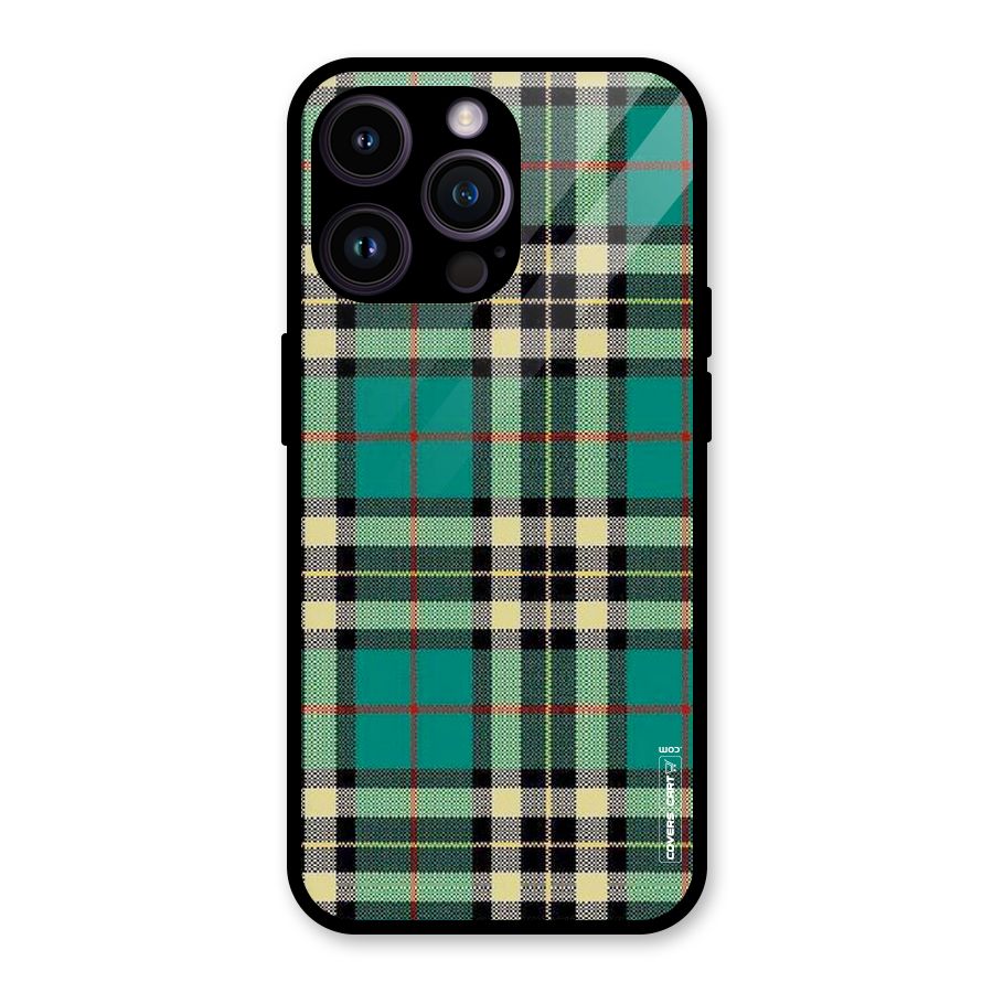 Green Check Glass Back Case for iPhone 14 Pro Max