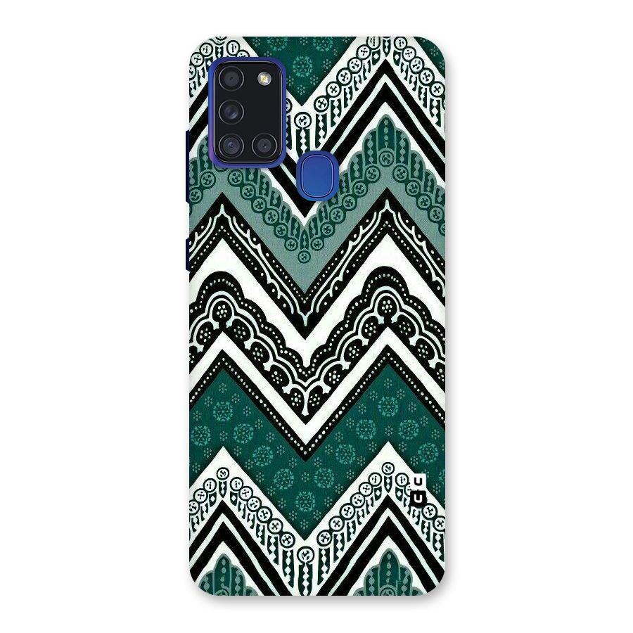 Green Chevron Back Case for Galaxy A21s