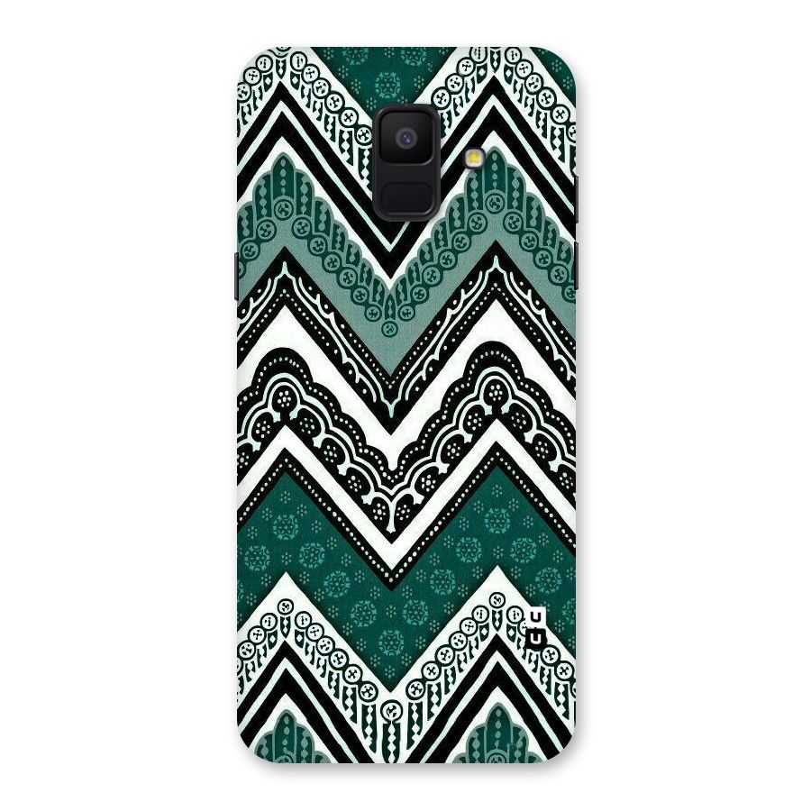 Green Chevron Back Case for Galaxy A6 (2018)