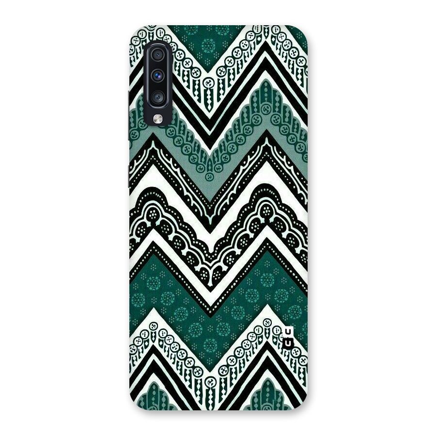 Green Chevron Back Case for Galaxy A70