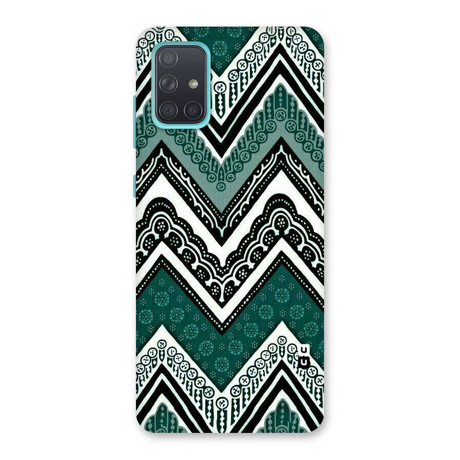 Green Chevron Back Case for Galaxy A71