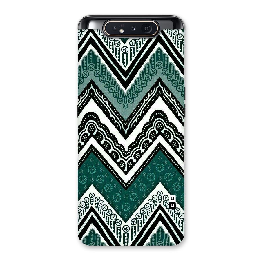 Green Chevron Back Case for Galaxy A80