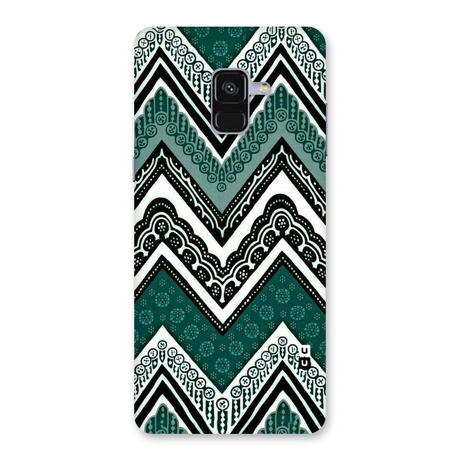 Green Chevron Back Case for Galaxy A8 Plus