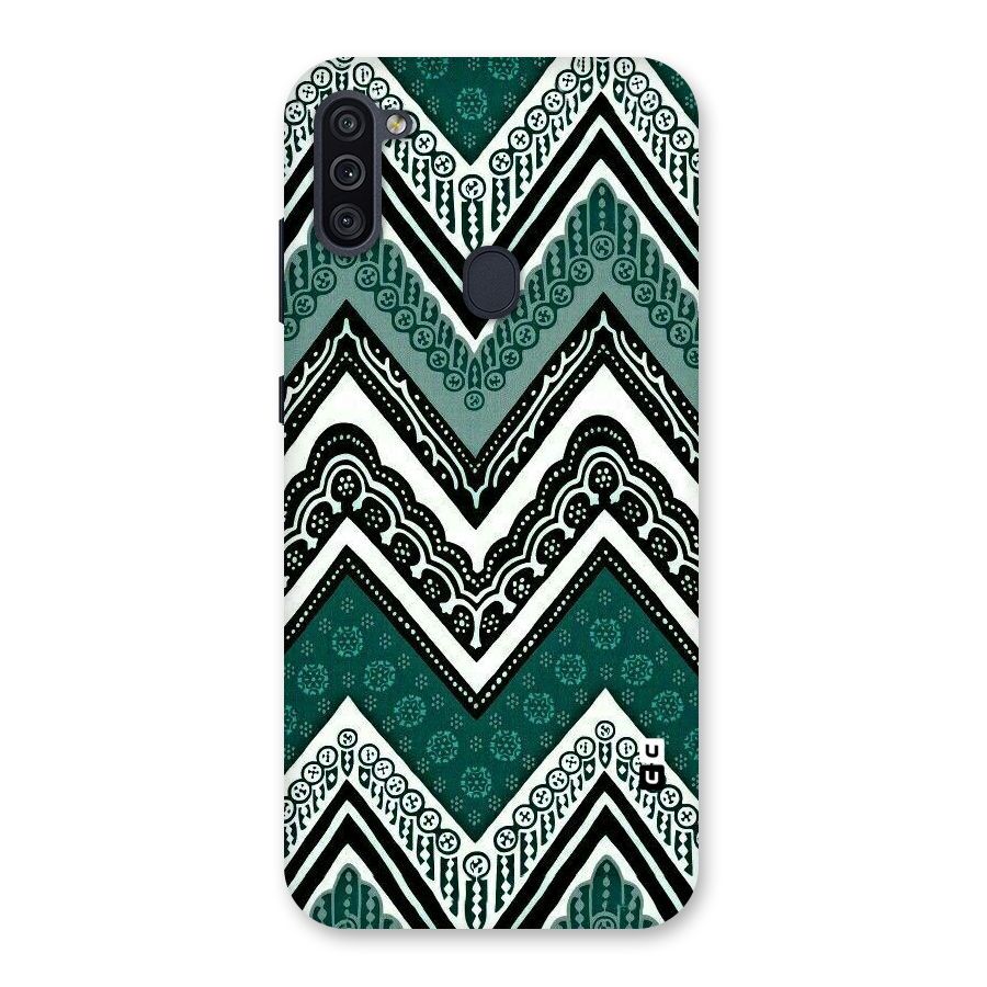 Green Chevron Back Case for Galaxy M11